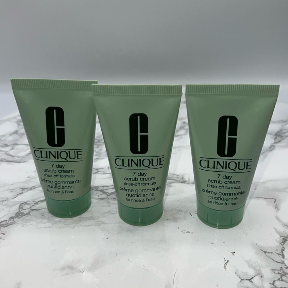 CLINIQUE 7 Day Scrub Cream Rinse-Off Formula 1 oz- Lot of 3 NEW!